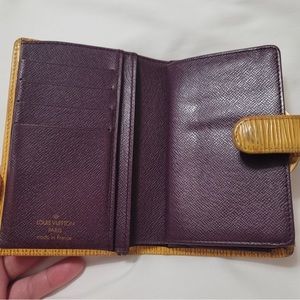 LV Yellow Epi Kiss Lock compact wallet